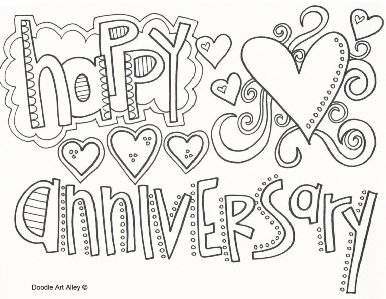 Anniversary Coloring Pages DOODLE ART ALLEY