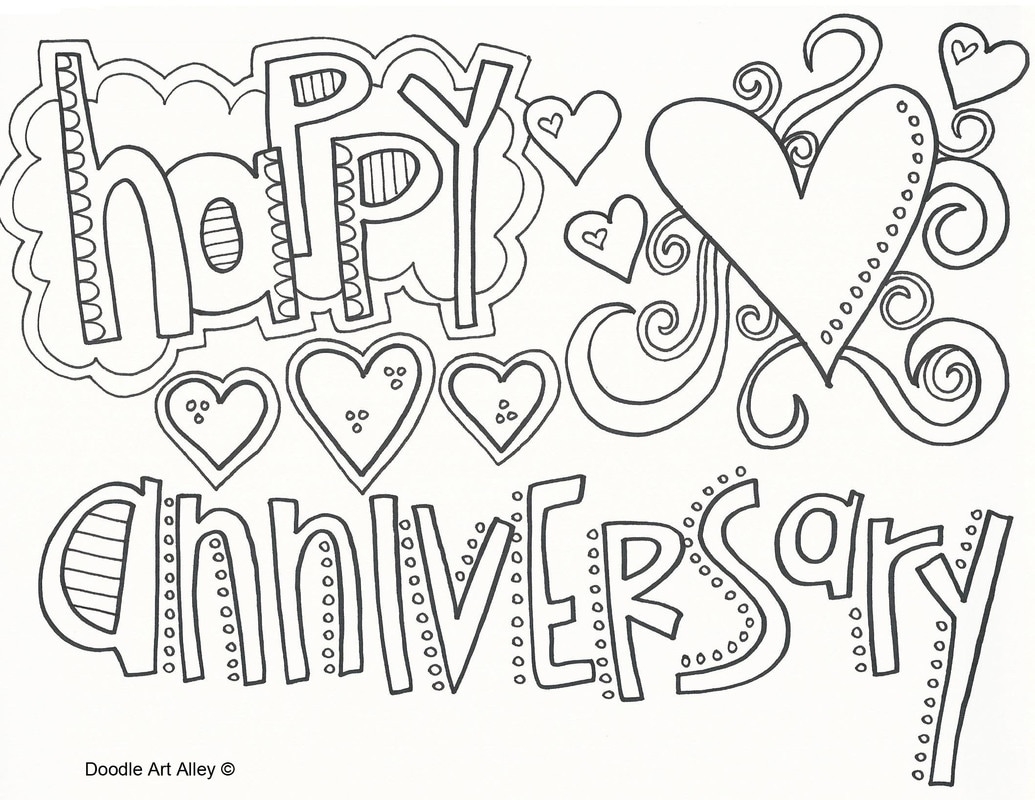Anniversary Coloring Pages DOODLE ART ALLEY