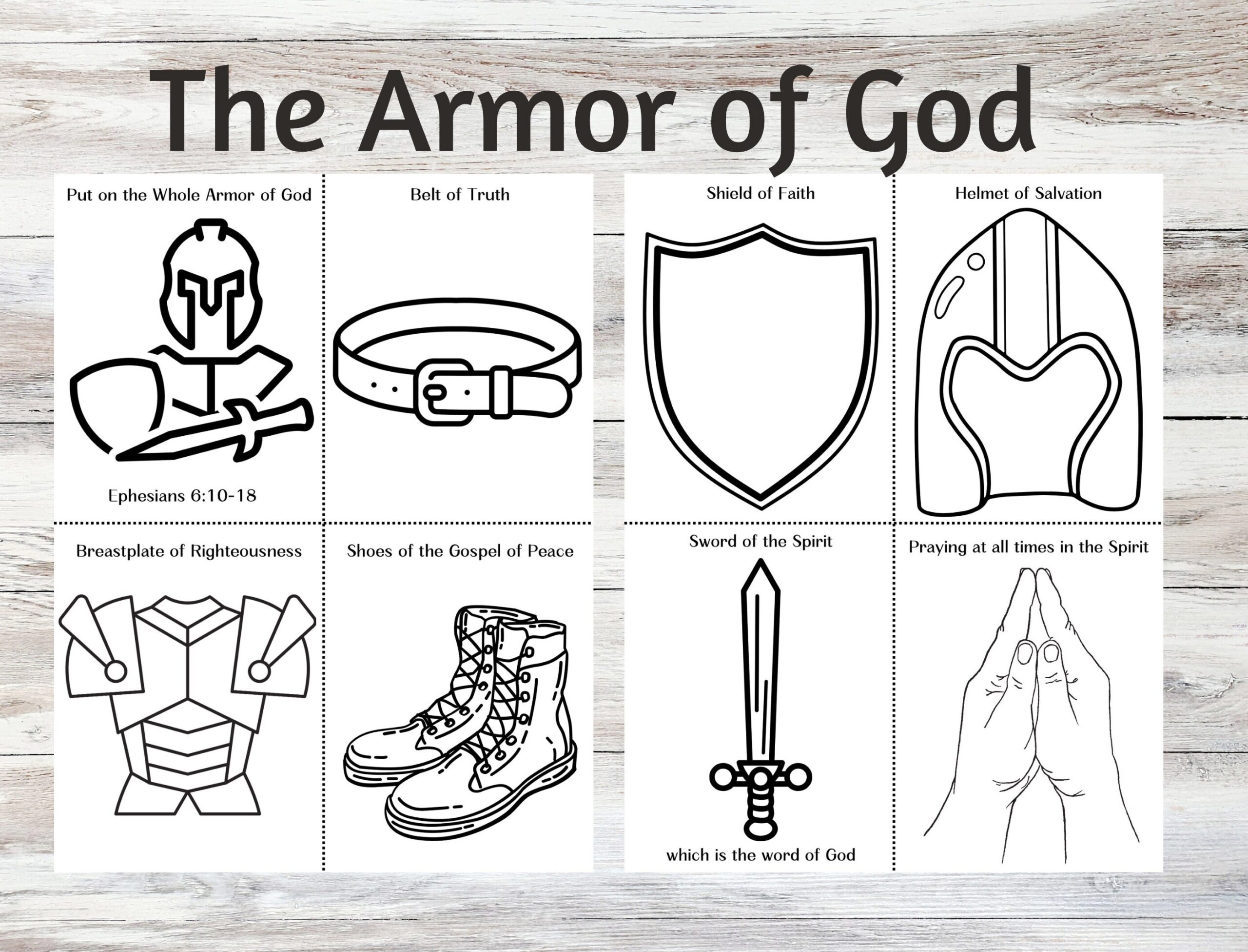 armor of god printable coloring page armor of god printable coloring page