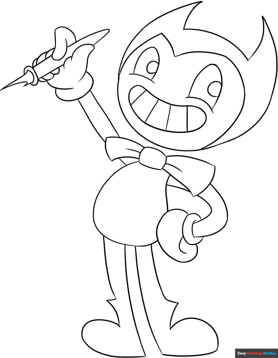 Bendy Coloring Page Easy Drawing Guides Bendy Coloring Page Easy Drawing Guides