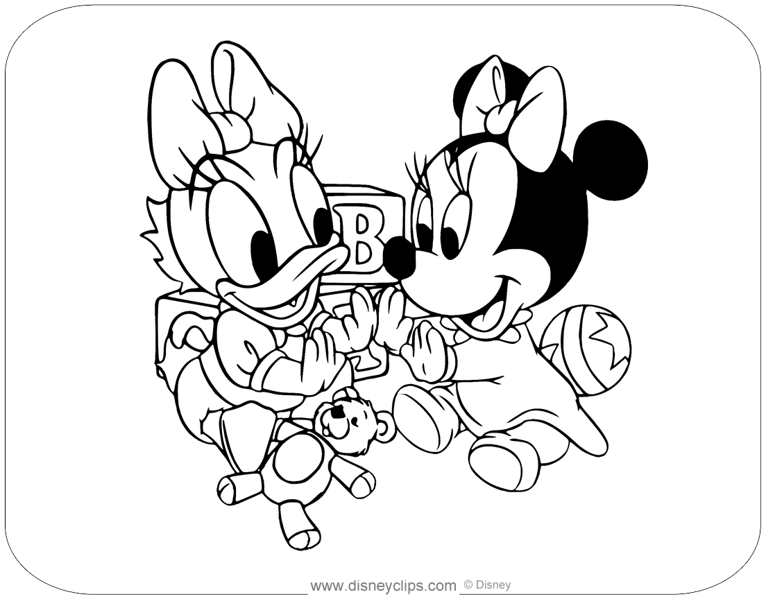 baby mickey mouse daisy coloring pages printable