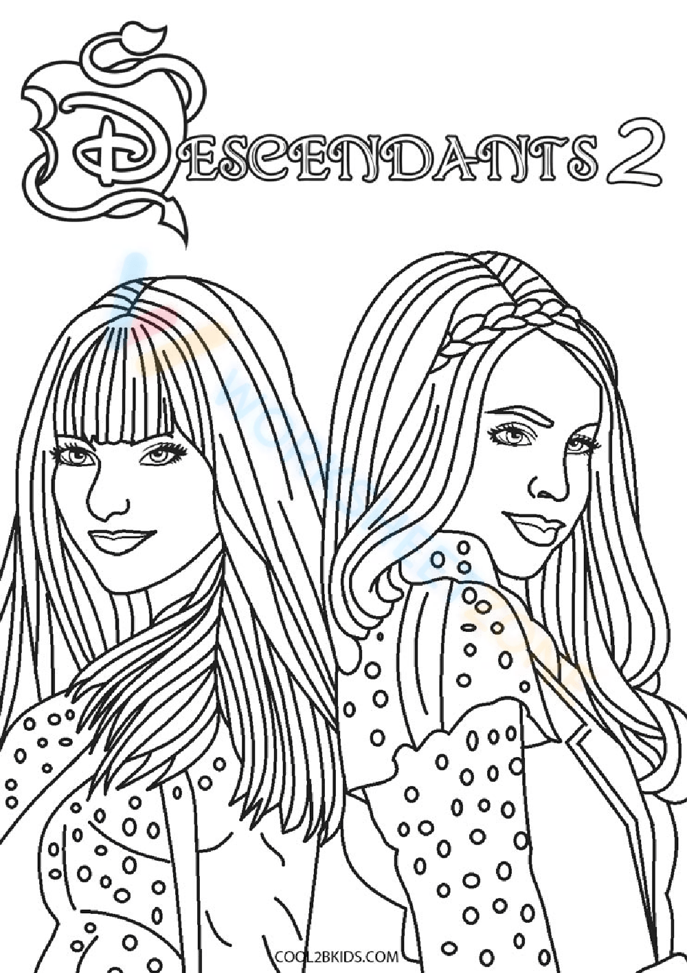 descendants coloring pages printable