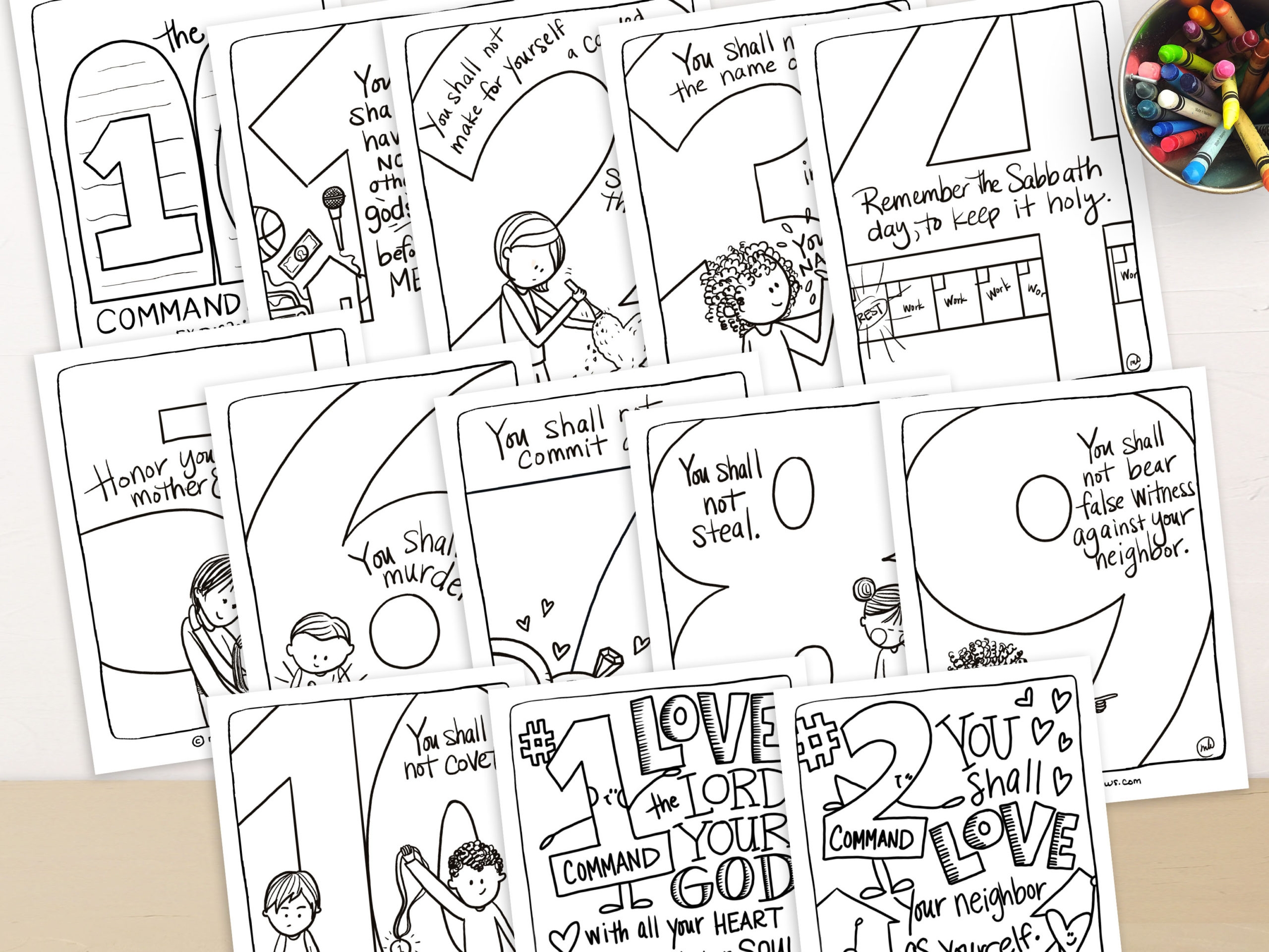 10 commandments printable coloring book