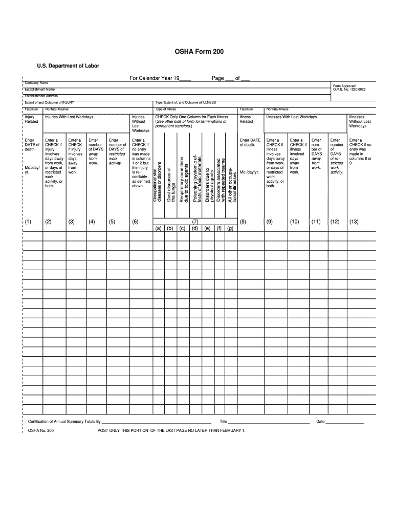 2000 2026 DOL OSHA Form 200 Fill Out Sign Share Online PdfFiller 2000 2026 DOL OSHA Form 200 Fill Out Sign Share Online PdfFiller