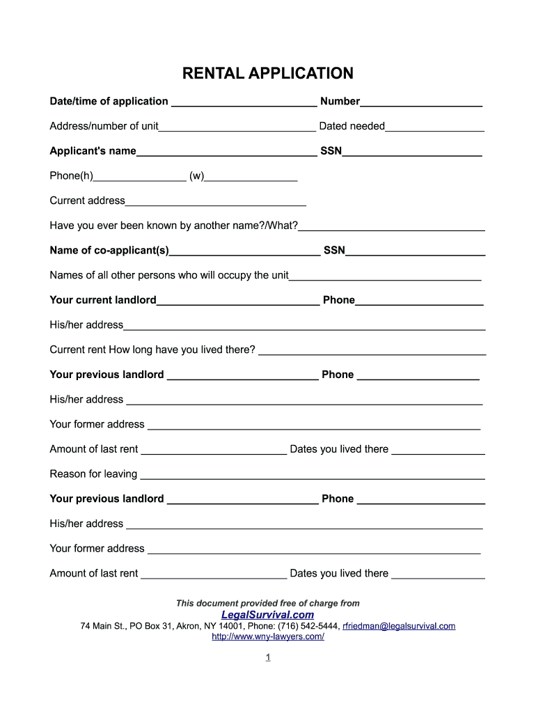 rental agreement forms free printable