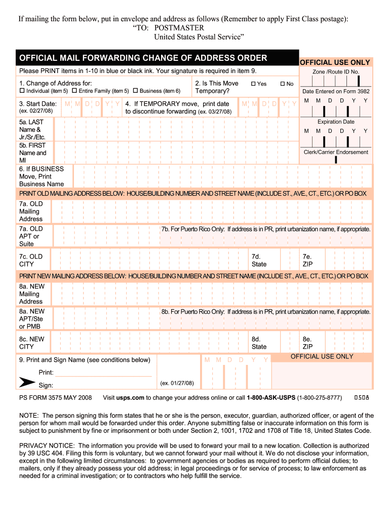 2008 2026 Form USPS PS 3575 Fill Out Sign Share Online PdfFiller