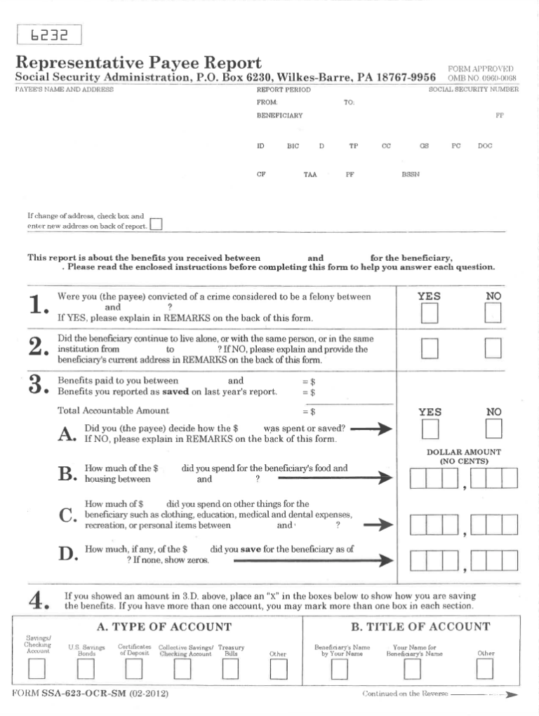 2012 2026 Form SSA 623 OCR SM Fill Out Sign Share Online PdfFiller