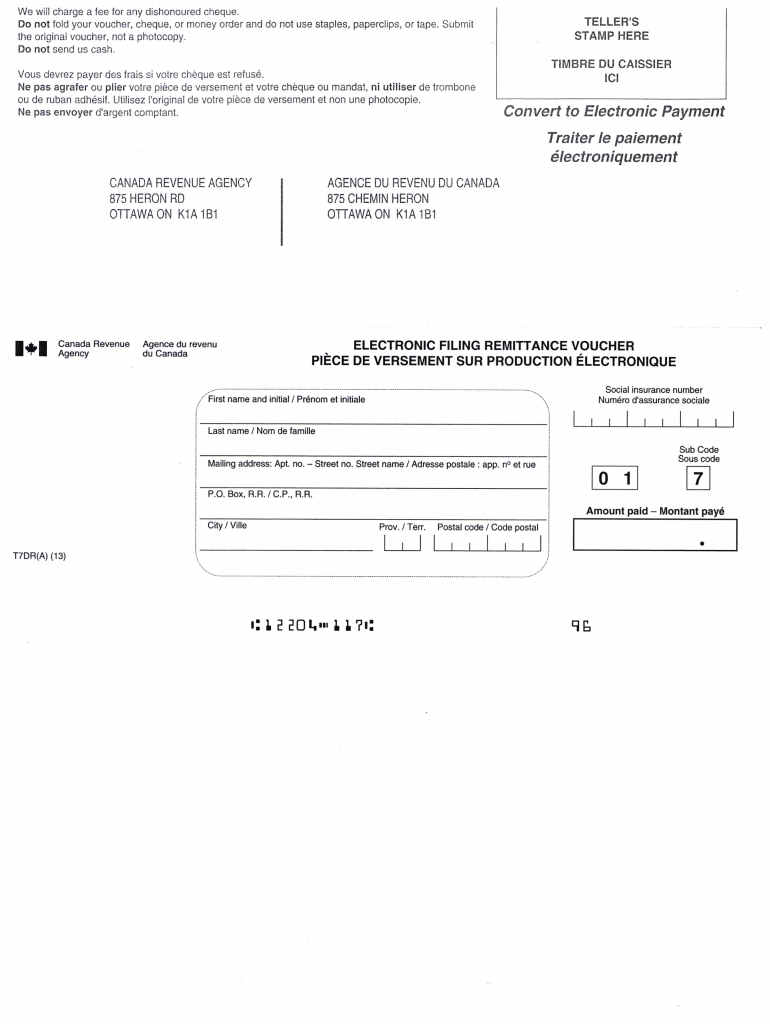 2013 2026 Form Canada T7DR A Fill Out Sign Share Online PdfFiller