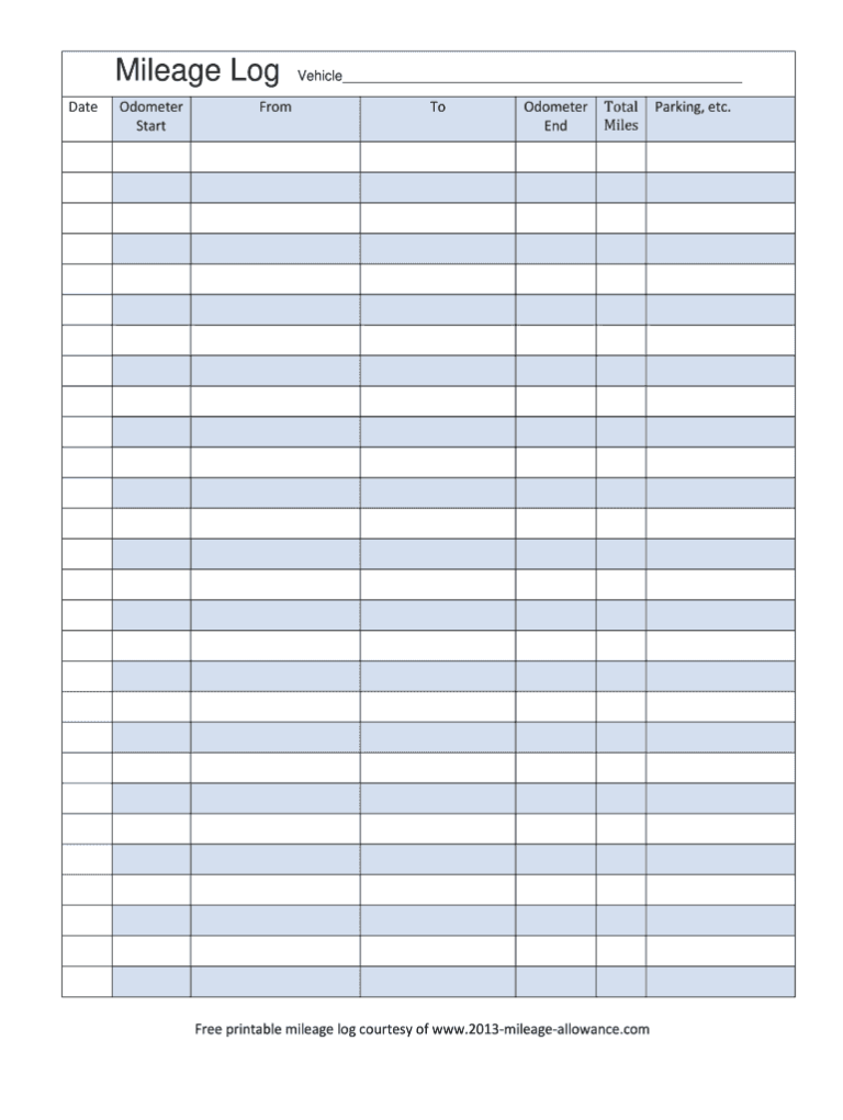2013 2026 Form Mileage Allowance Free Printable Mileage Log Fill Out Sign Share Online PdfFiller