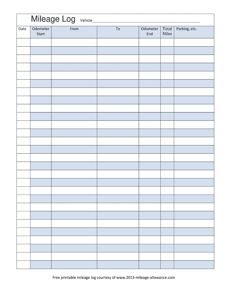 2013 2026 Form Mileage Allowance Free Printable Mileage Log Fill Out Sign Share Online PdfFiller 2013 2026 Form Mileage Allowance Free Printable Mileage Log Fill Out Sign Share Online PdfFiller