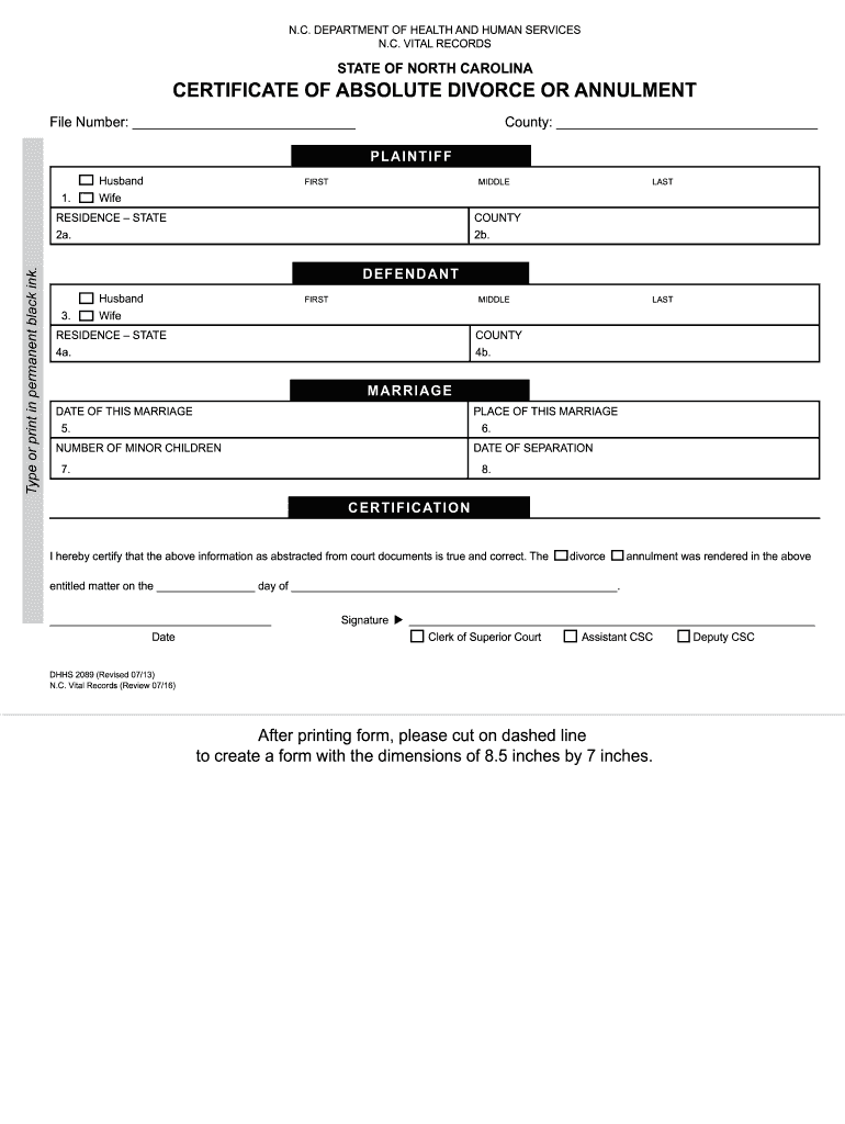 2013 2026 Form NC DHHS 2089 Fill Out Sign Share Online PdfFiller