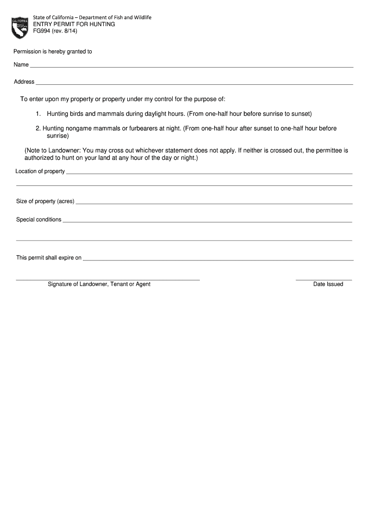 2014 2026 Form CA FG994 Fill Out Sign Share Online PdfFiller 2014 2026 Form CA FG994 Fill Out Sign Share Online PdfFiller