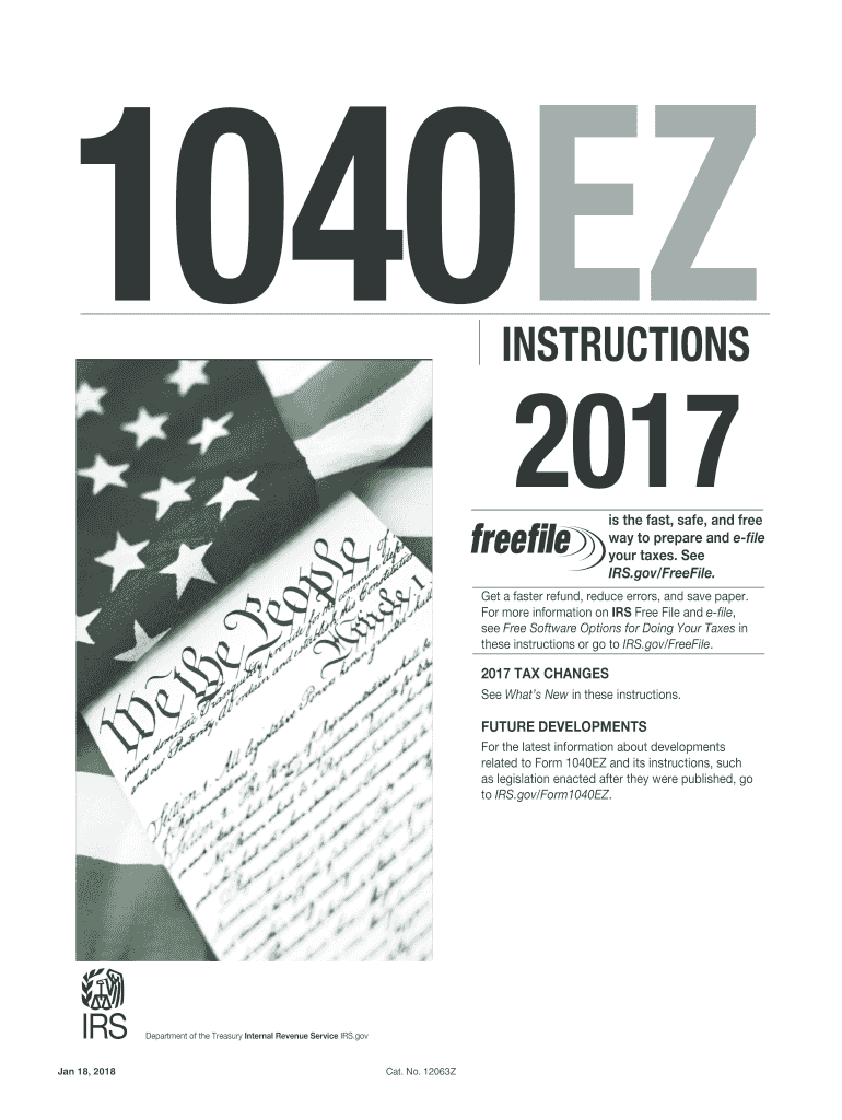 2017 2026 Form IRS Instruction 1040 EZ Fill Out Sign Share Online PdfFiller 2017 2026 Form IRS Instruction 1040 EZ Fill Out Sign Share Online PdfFiller