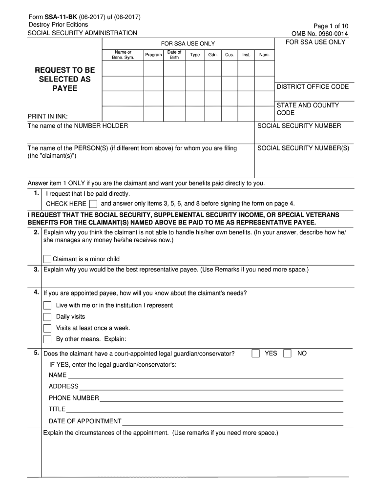 2017 2026 Form SSA 11 BK Fill Out Sign Share Online PdfFiller 2017 2026 Form SSA 11 BK Fill Out Sign Share Online PdfFiller