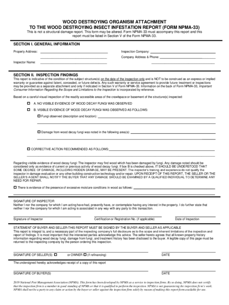 2019 2026 NPMA Form NPMA 33 Attachment Fill Out Sign Share Online PdfFiller