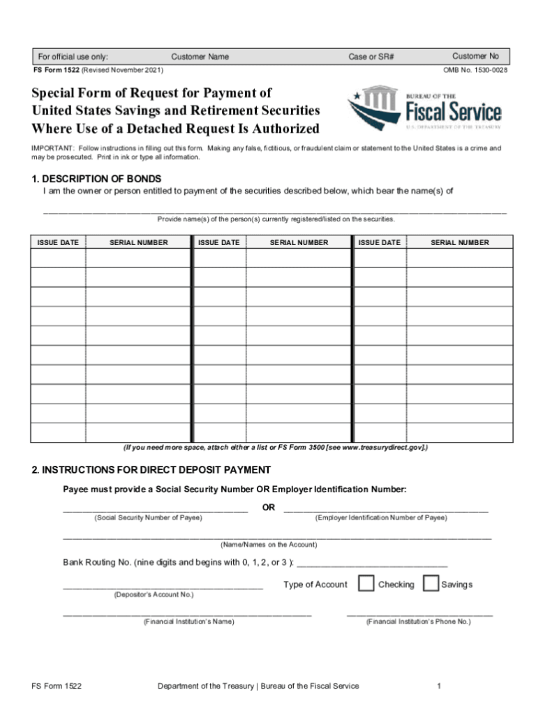 2021 2026 Form Treasury FS 1522 Fill Out Sign Share Online PdfFiller