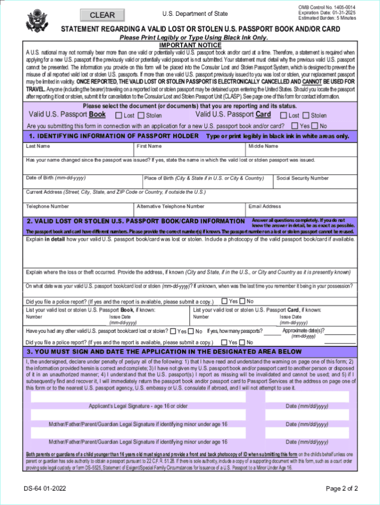 2022 2026 Form DS 64 Fill Out Sign Share Online PdfFiller