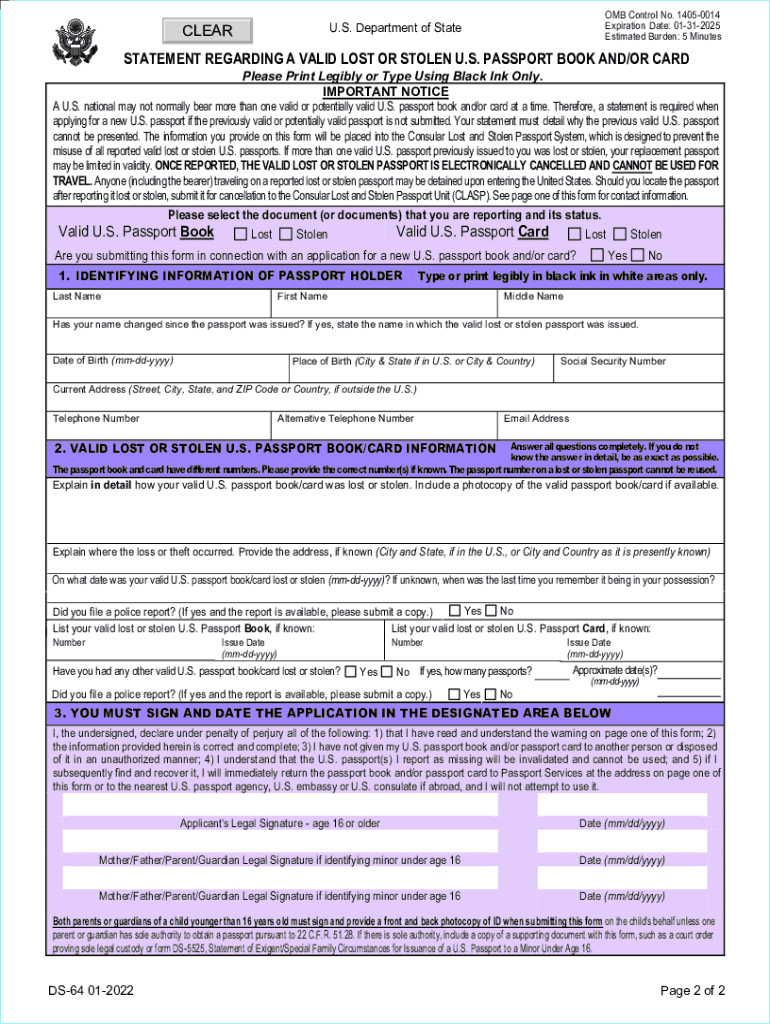 2022 2026 Form DS 64 Fill Out Sign Share Online PdfFiller