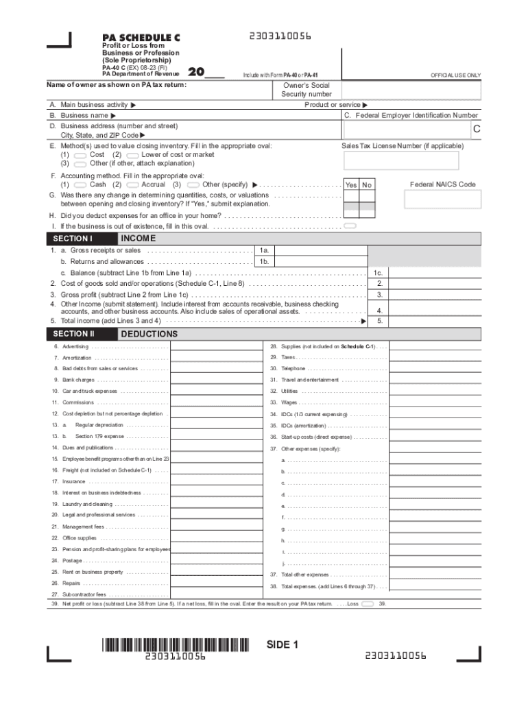 2023 2026 Form PA PA 40 C Fill Out Sign Share Online PdfFiller 2023 2026 Form PA PA 40 C Fill Out Sign Share Online PdfFiller