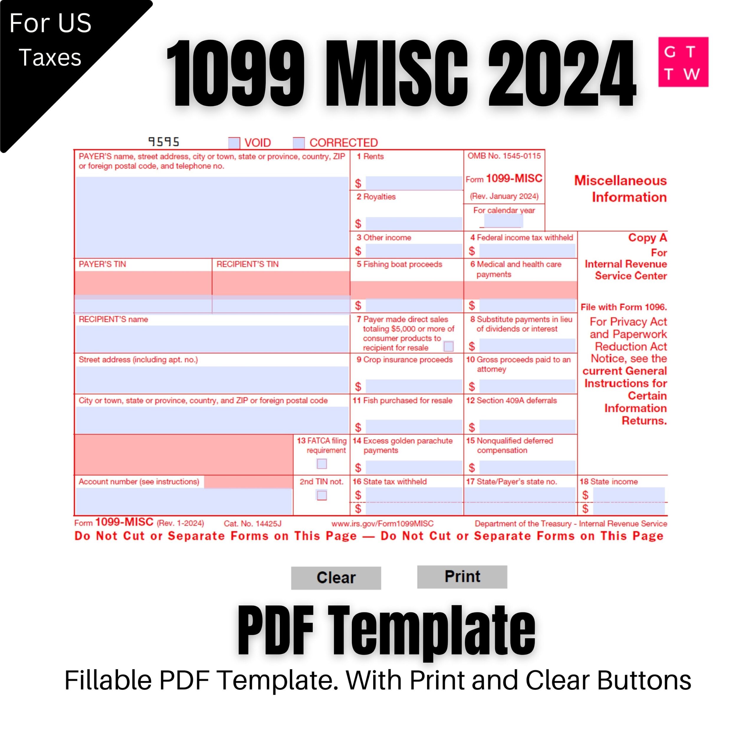 2024 1099 MISC Form Fillable Print Template digital Download Etsy Ireland 2024 1099 MISC Form Fillable Print Template digital Download Etsy Ireland