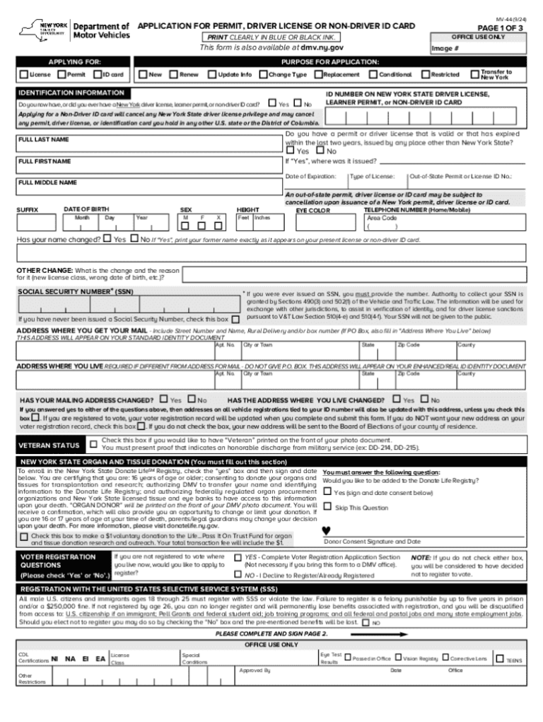 2024 2026 Form NY MV 44 Fill Out Sign Share Online PdfFiller