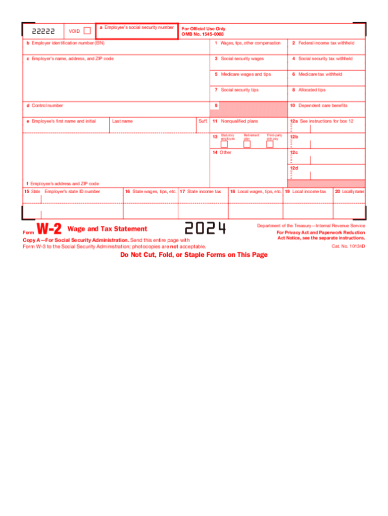 2024 Form IRS W 2 Fill Out Sign Share Online PdfFiller