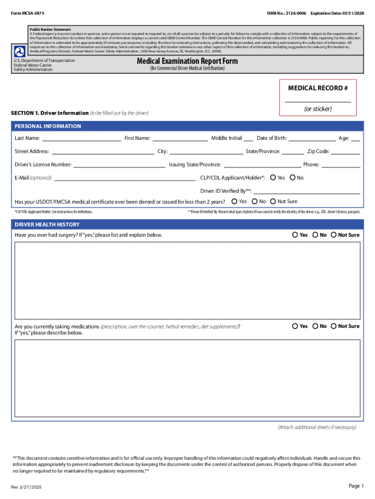2025 Form DoT MCSA 5875 Fill Out Sign Share Online PdfFiller