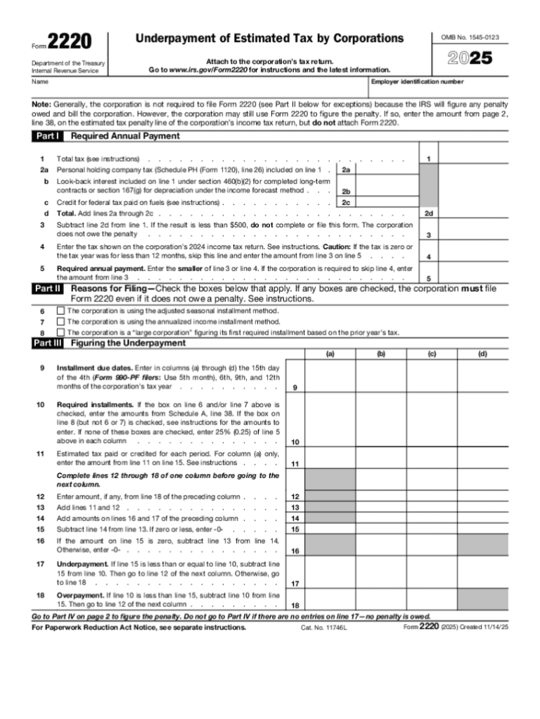 2025 Form IRS 2220 Fill Out Sign Share Online PdfFiller