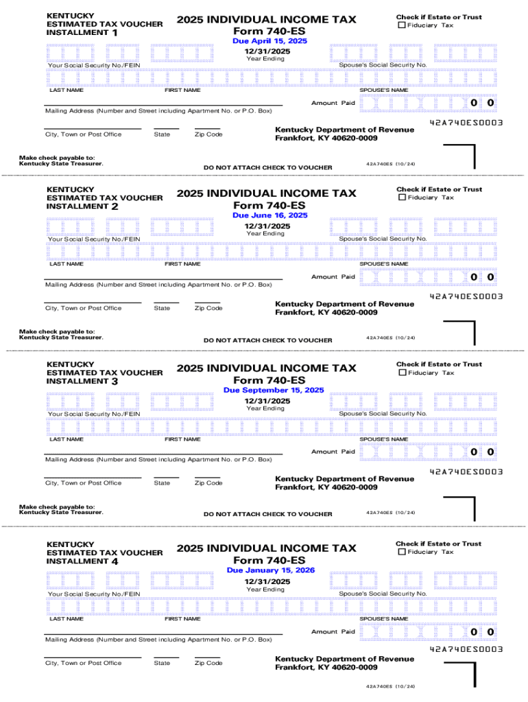 2025 Form KY DoR 740 ES Fill Out Sign Share Online PdfFiller