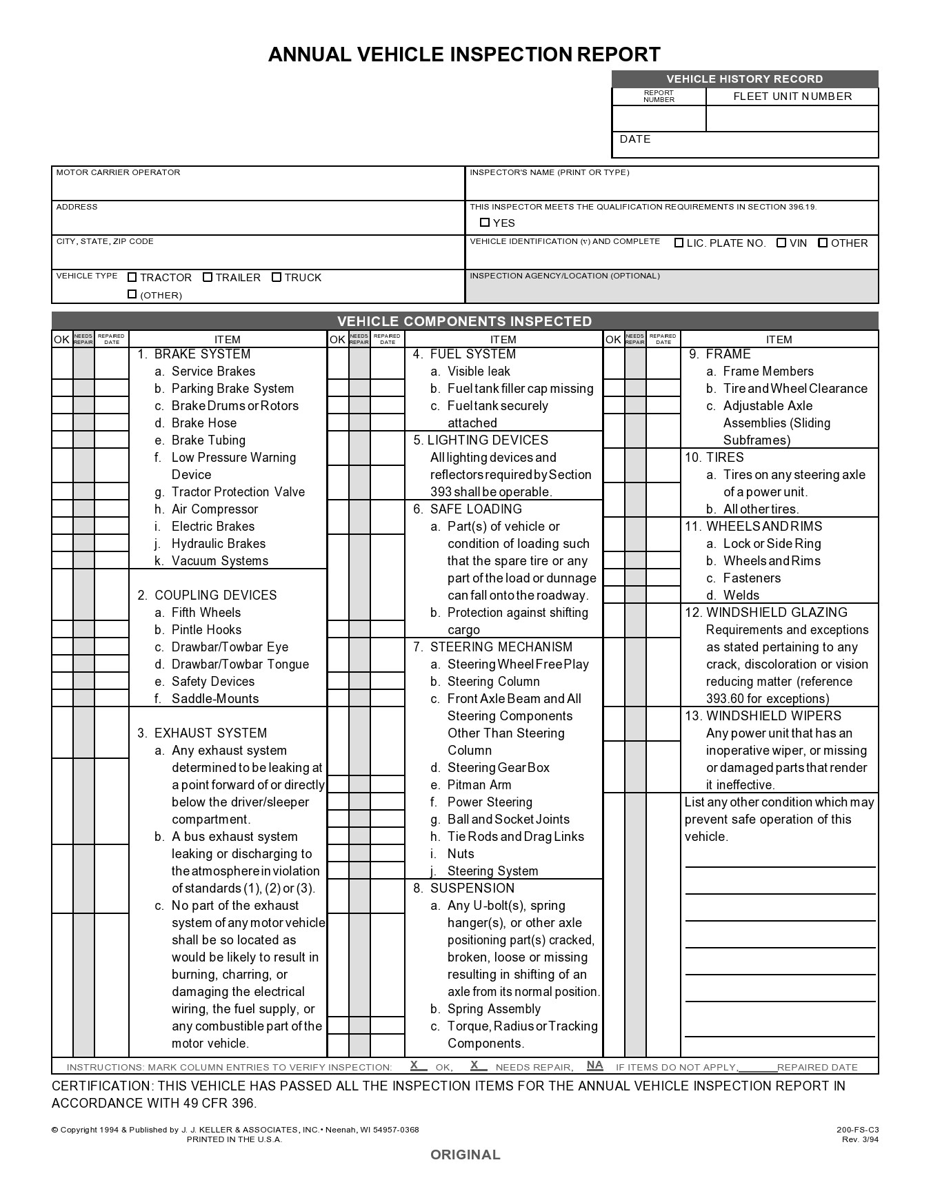 free printable dot inspection forms free printable dot inspection forms