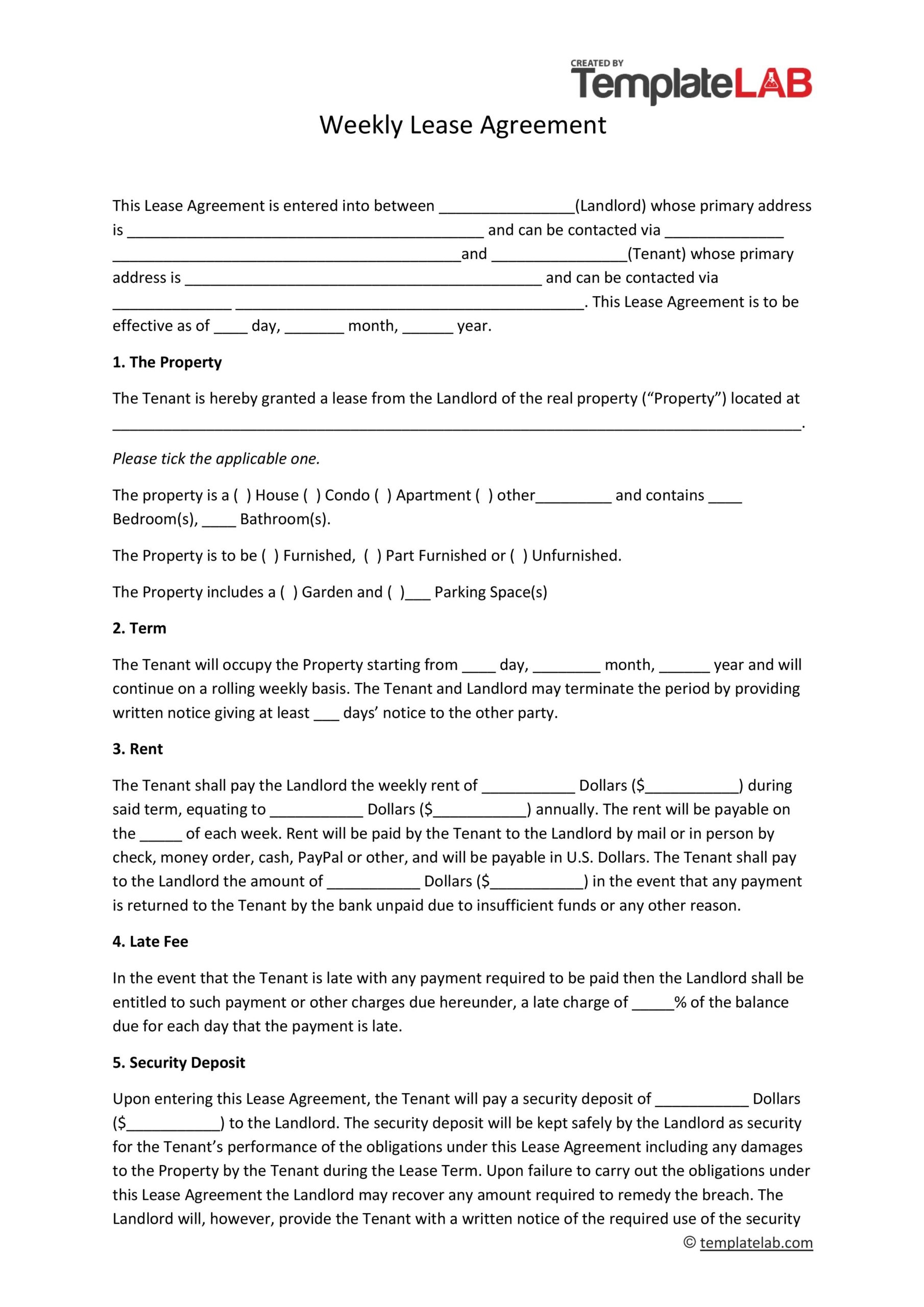 printable lease agreement forms