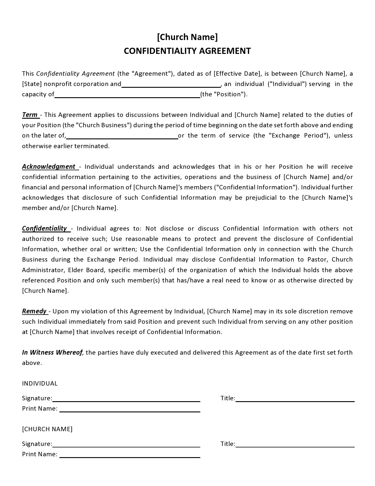 pdf free printable confidentiality agreement form pdf free printable confidentiality agreement form