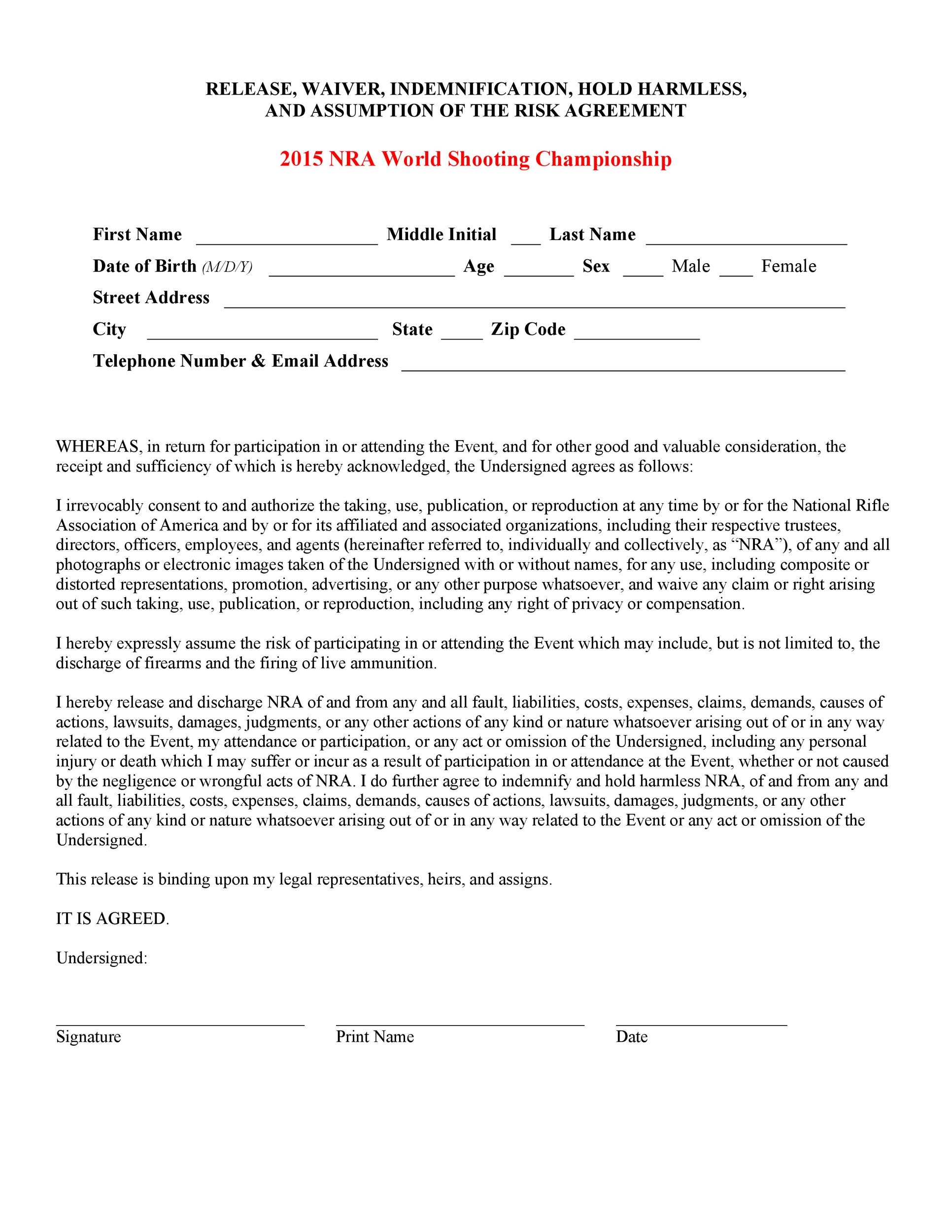 50 Free Release Of Liability Forms Liability Waiver TemplateLab 50 Free Release Of Liability Forms Liability Waiver TemplateLab