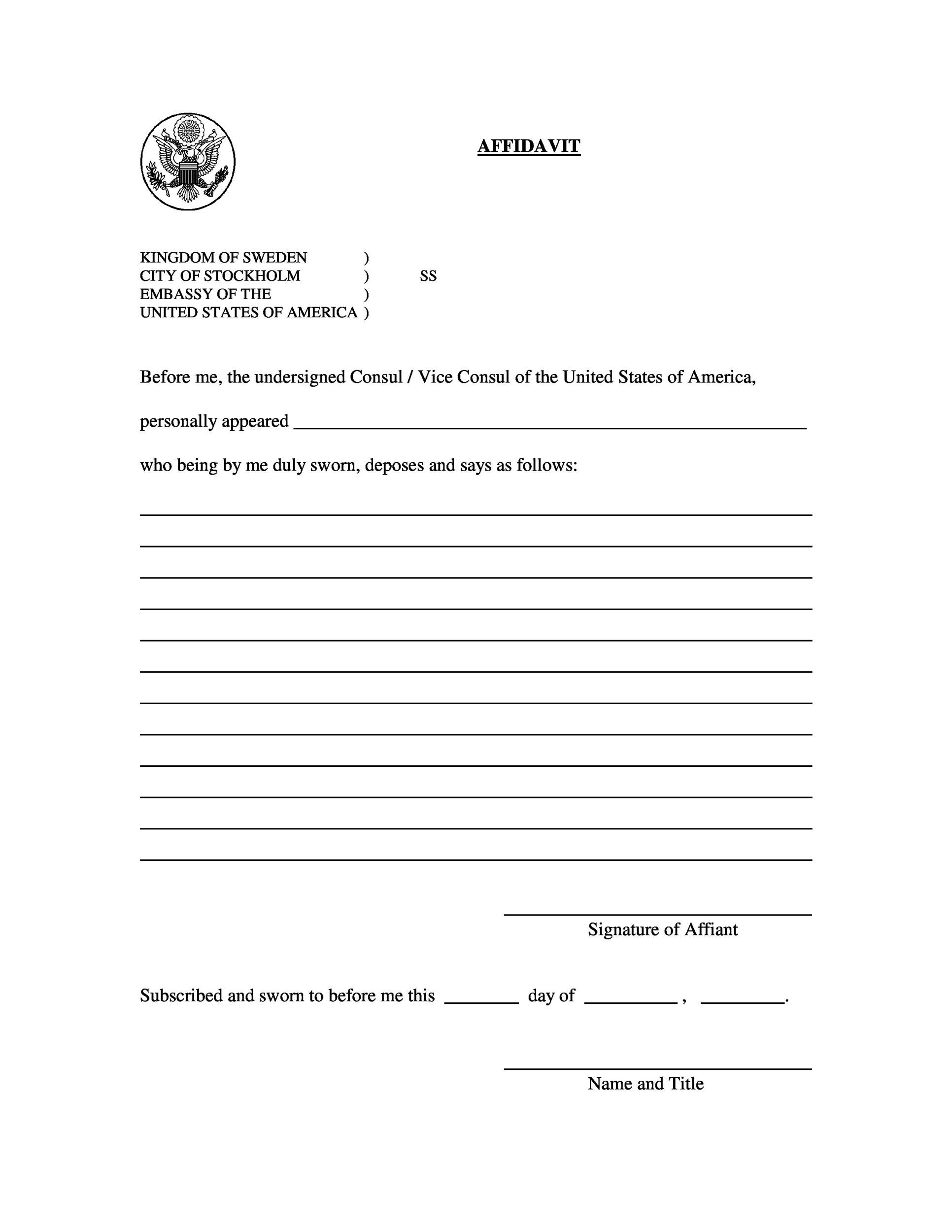 60 Free Affidavit Templates Forms Word PDF TemplateLab 60 Free Affidavit Templates Forms Word PDF TemplateLab