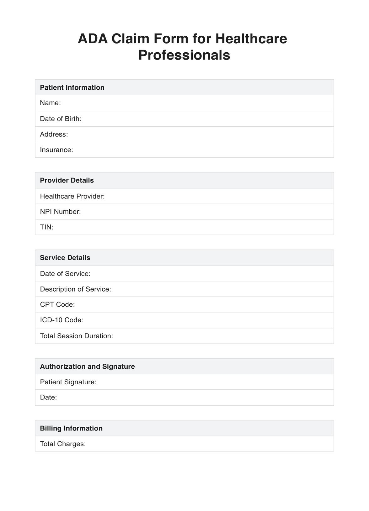 ada dental claim form printable