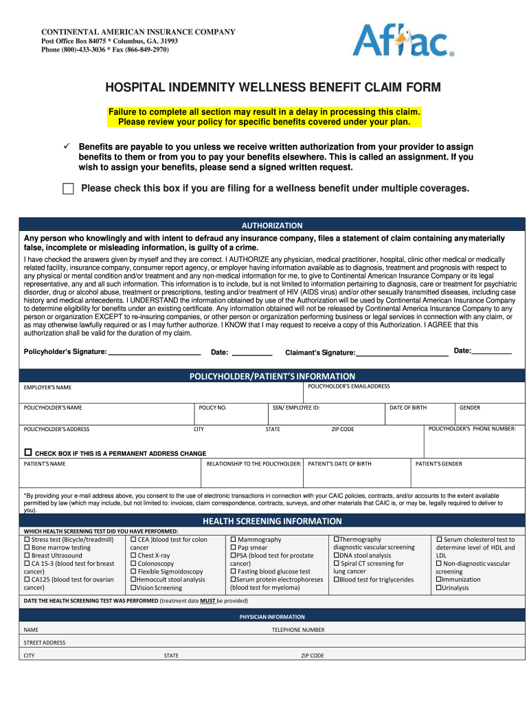 Aflac Claim Forms Printable