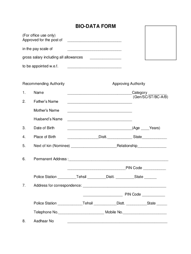 printable biodata form pdf printable biodata form pdf