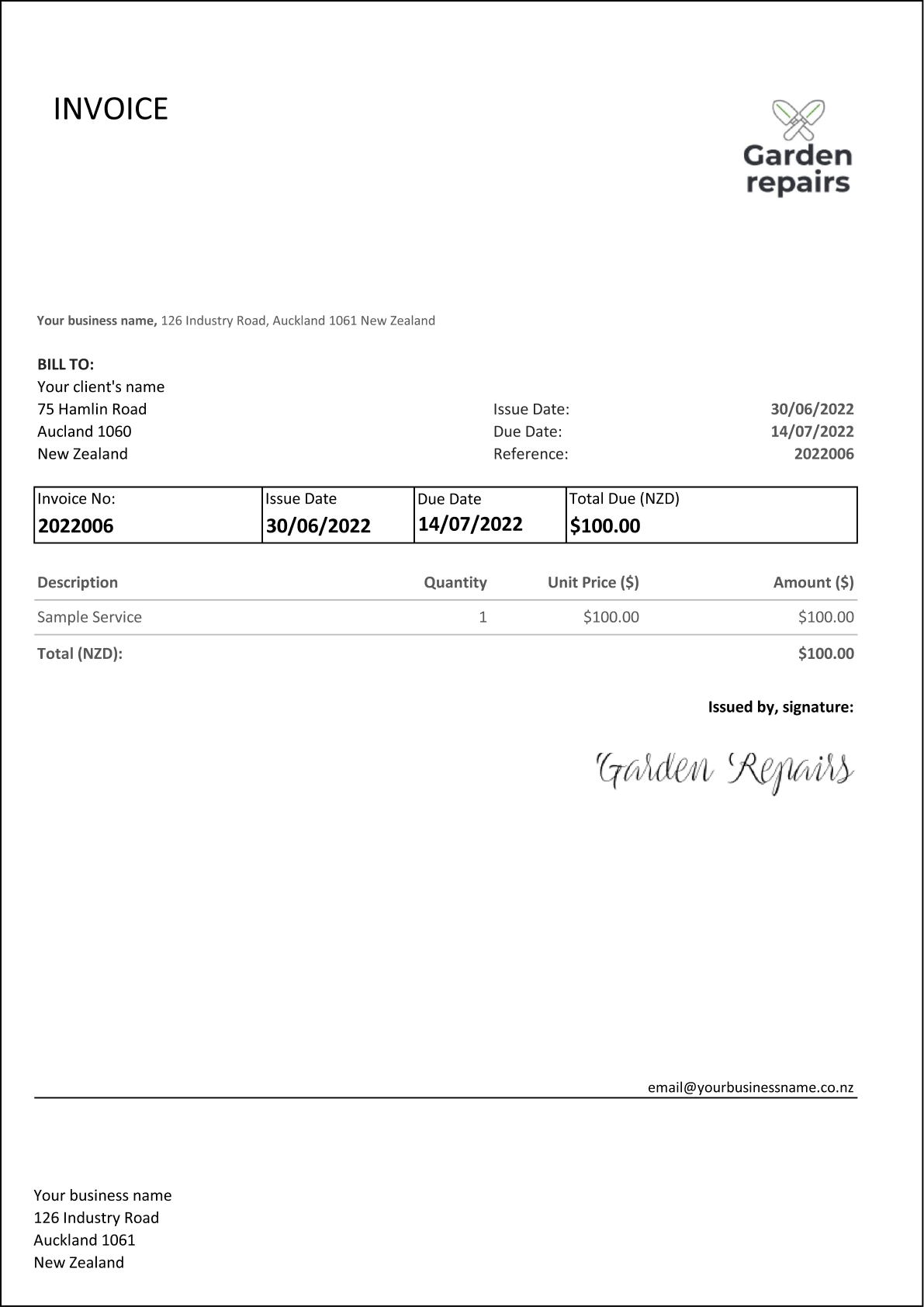 printable blank invoice forms