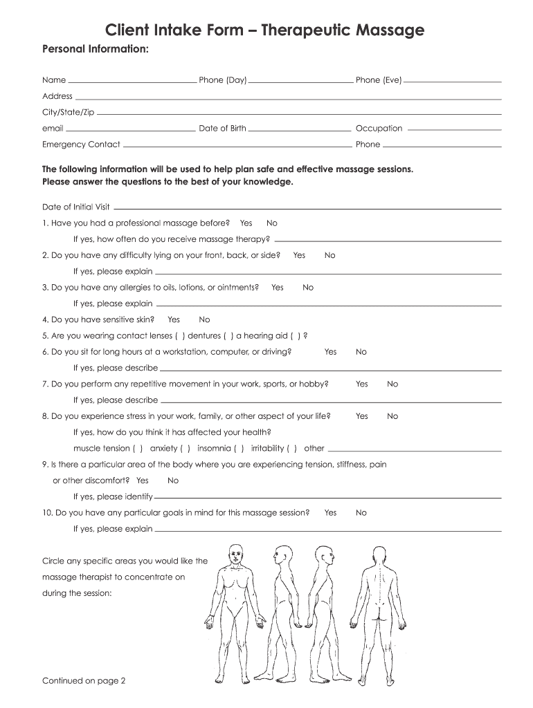 Client Intake Form Formrapeutic Massage Fill Out Sign Share Online PdfFiller Client Intake Form Formrapeutic Massage Fill Out Sign Share Online PdfFiller