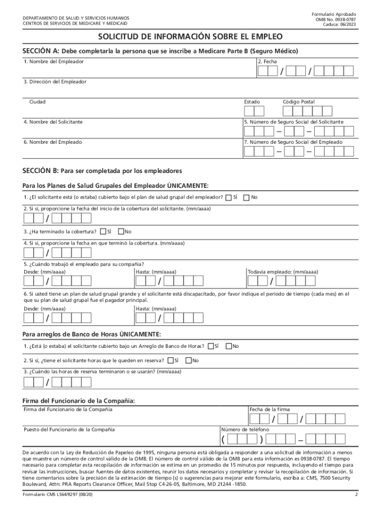 Cms L564 Form Fill Out Sign Online DocHub