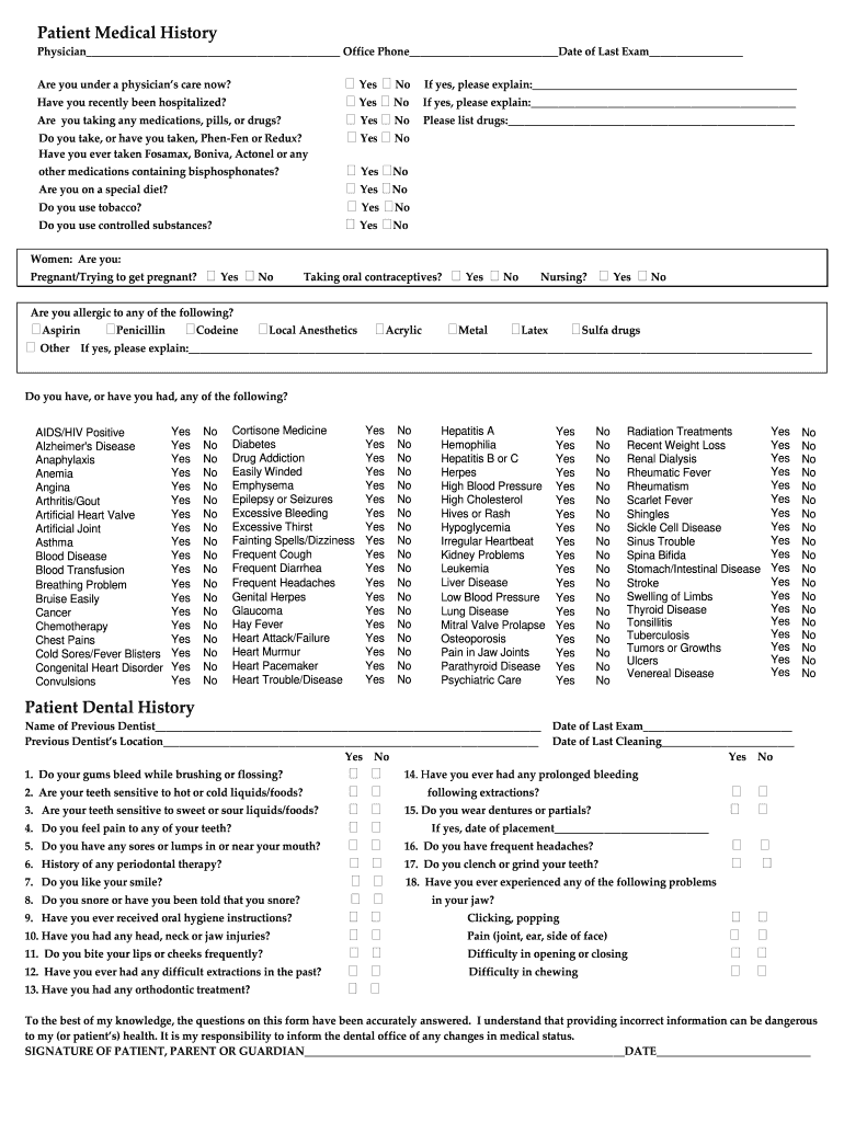 Dental Boutique Patient Medical History Fill Out Sign Share Online PdfFiller