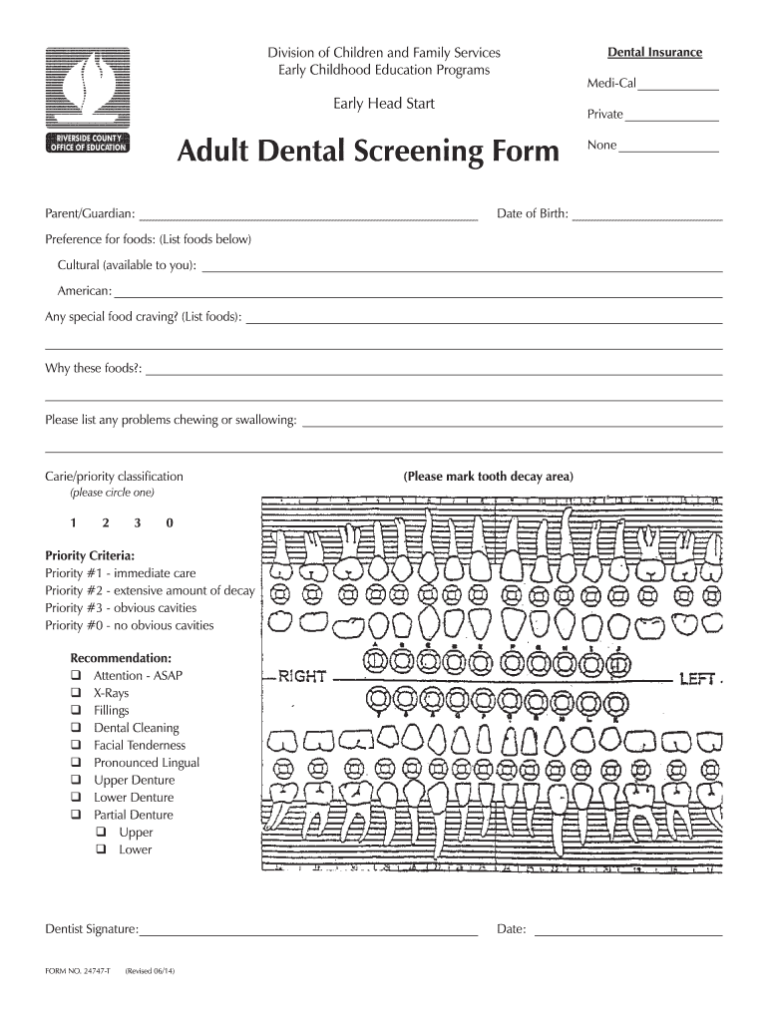Dental Exam Form Fill Out Sign Online DocHub
