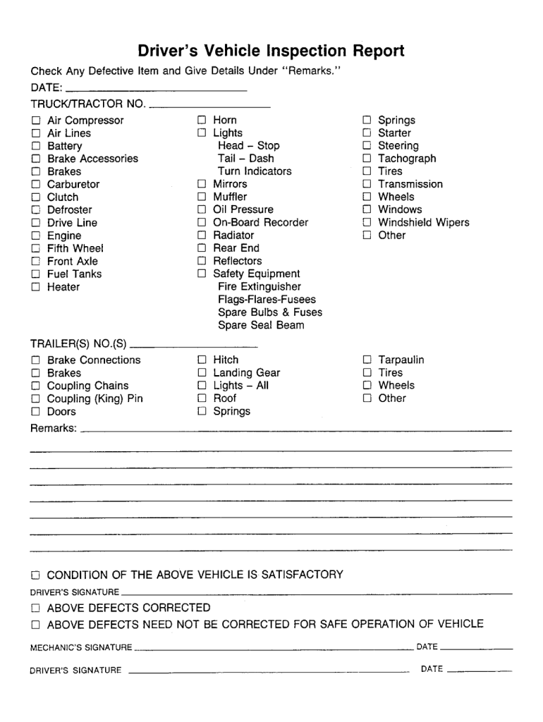 DoT FMCSA Drivers Vehicle Inspection Report Fill Out Sign Share Online PdfFiller DoT FMCSA Drivers Vehicle Inspection Report Fill Out Sign Share Online PdfFiller