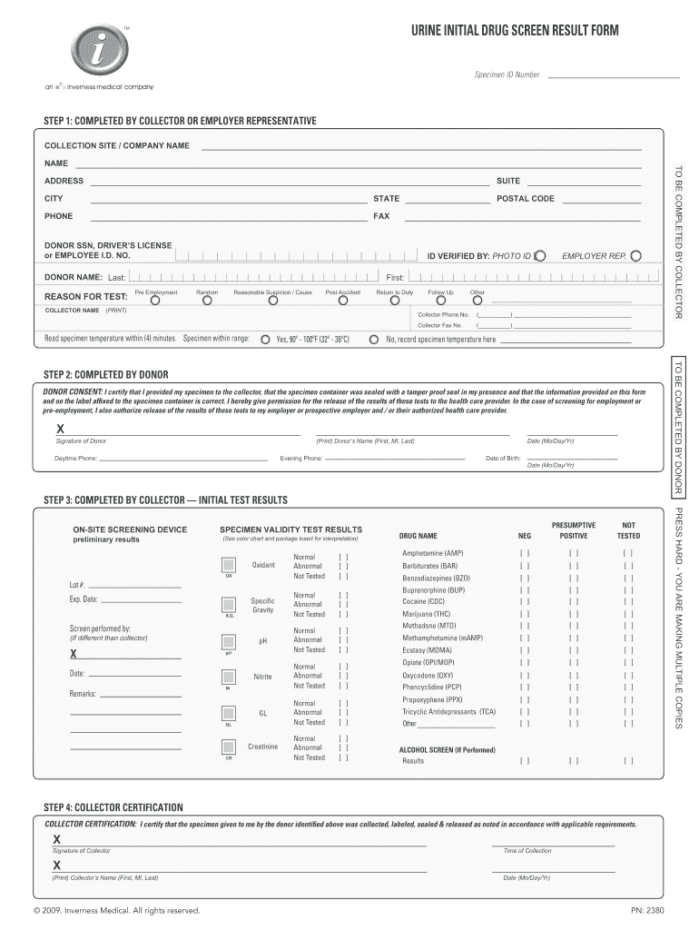 Drug Screen Result Form Fill Out Sign Share Online PdfFiller
