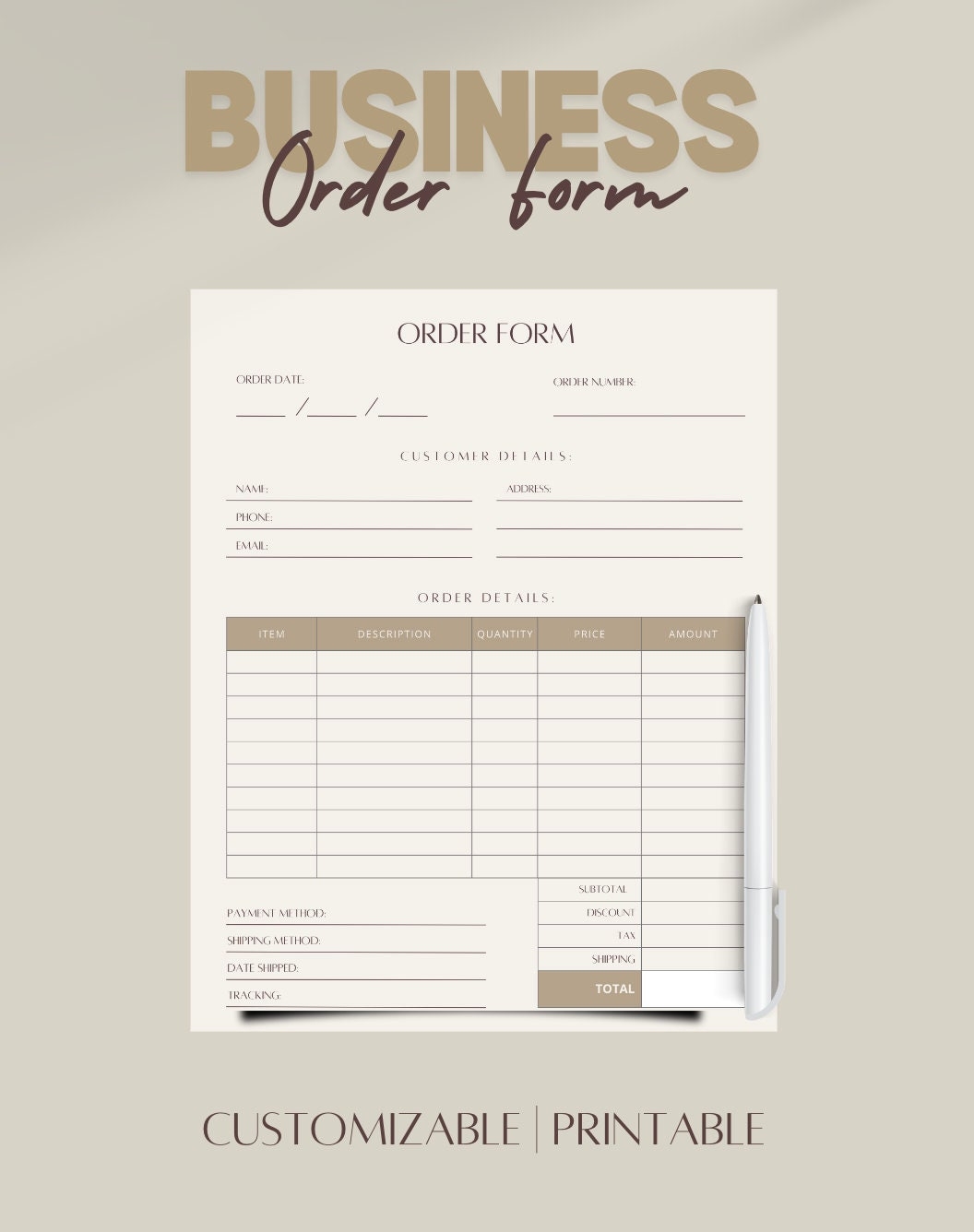 Editable Business Order Form Template Printable Canva Form PDF Download Etsy Editable Business Order Form Template Printable Canva Form PDF Download Etsy