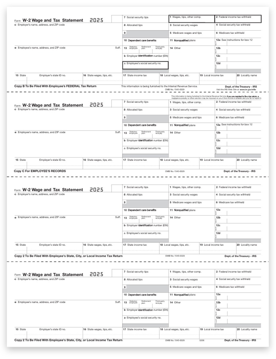 w2 form printable 2025