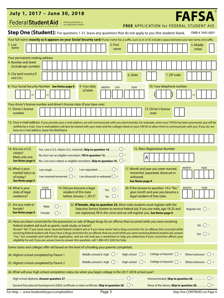 printable fafsa form