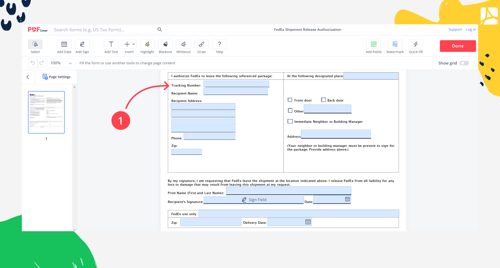 fedex signature release form printable fedex signature release form printable