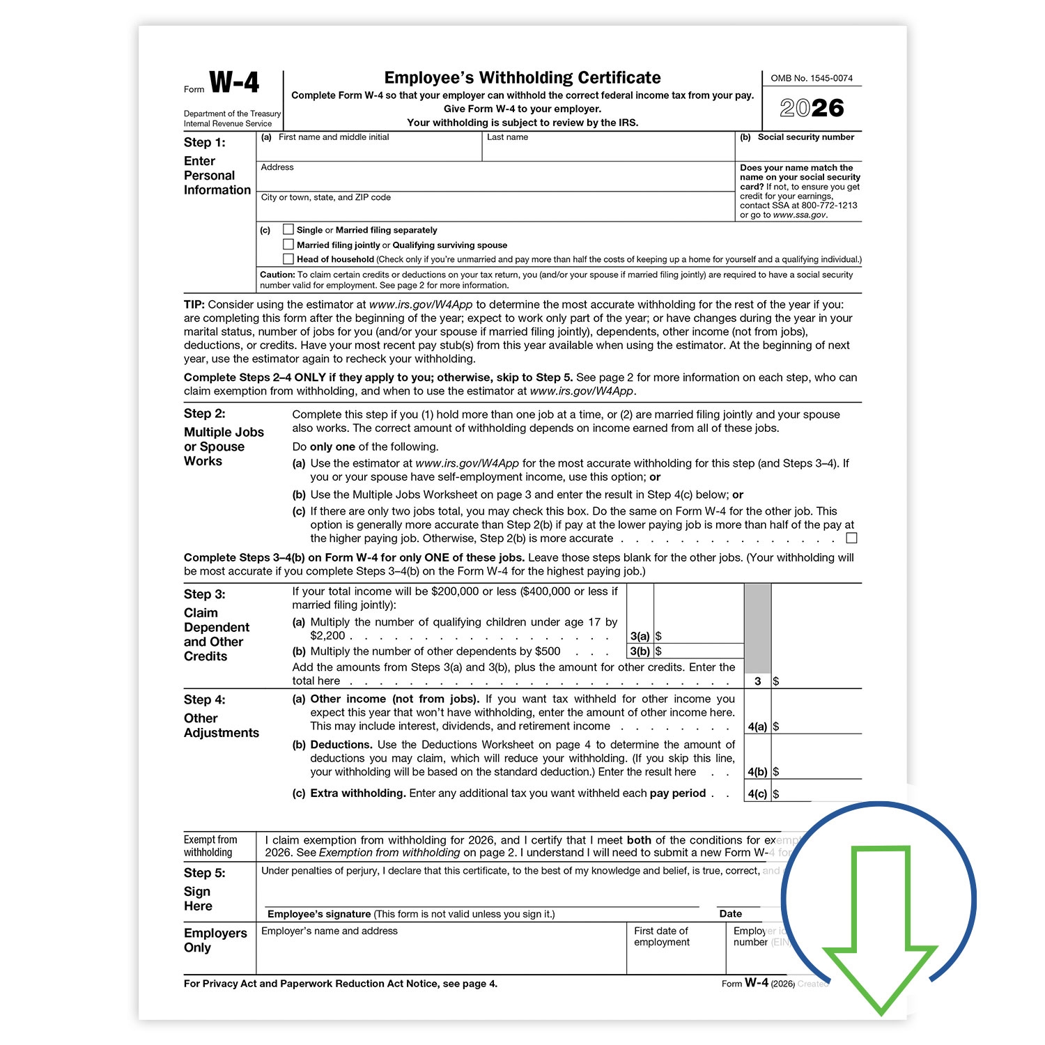 Fill and Save W 4 Form HRdirect
