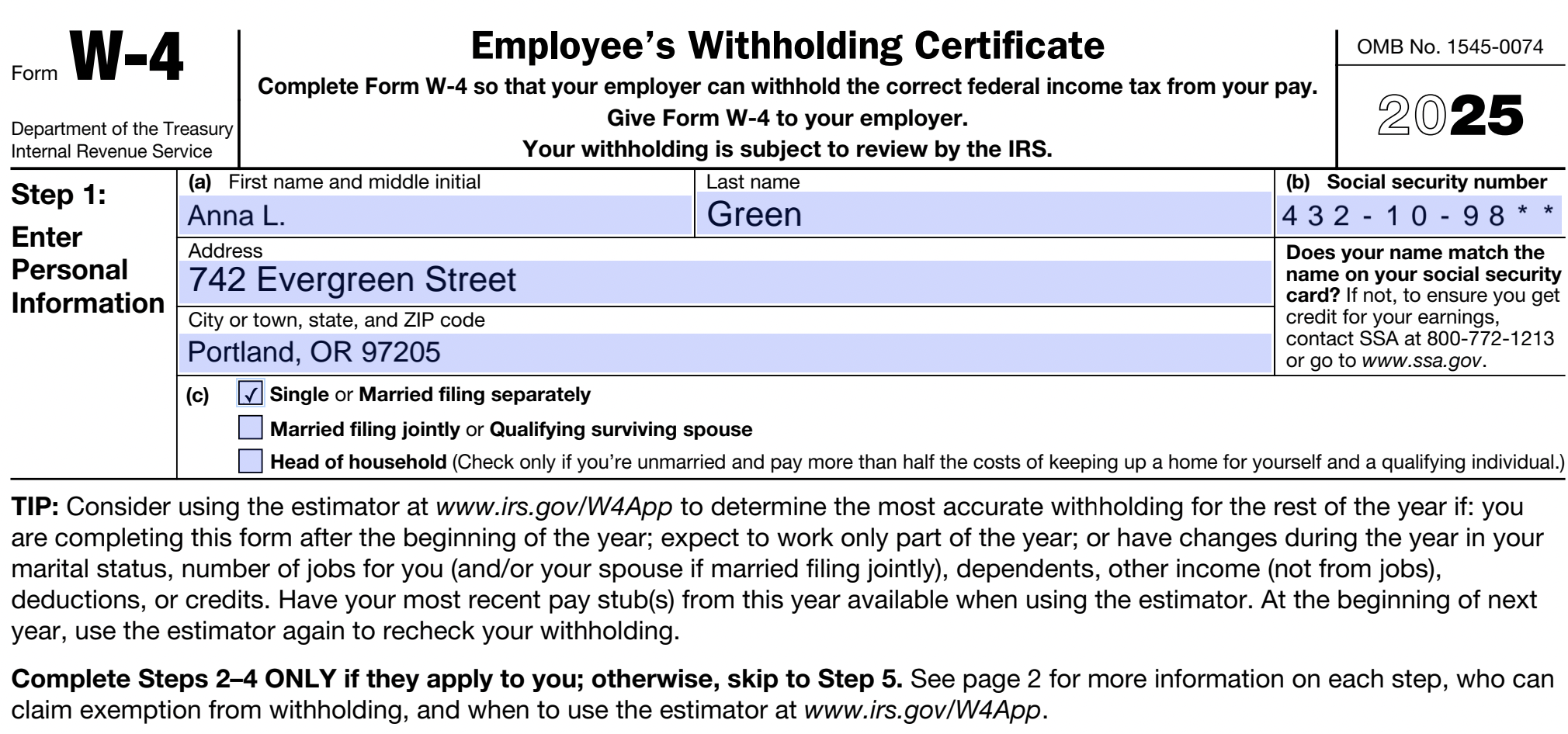 Fillable W 4 Form 2025 2026 Fill Out And Download As PDF Fillable W 4 Form 2025 2026 Fill Out And Download As PDF